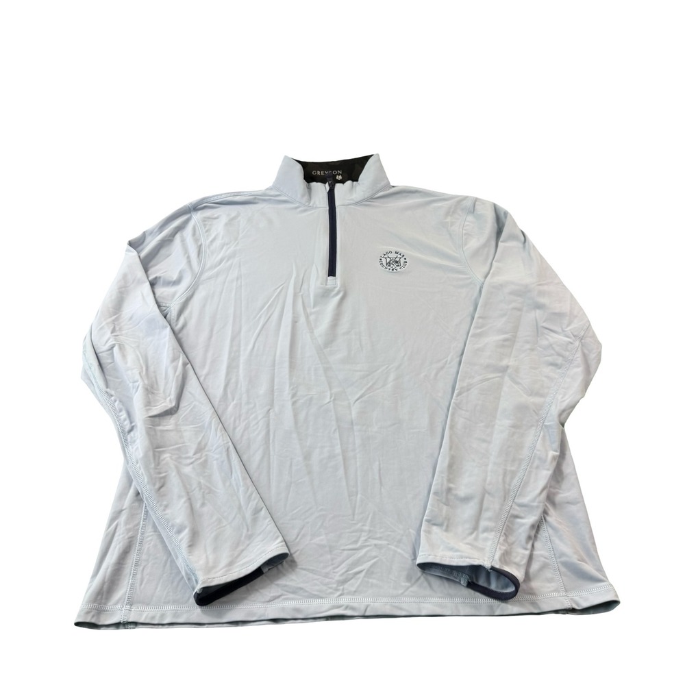 Greyson Light Blue Lago Mar Country Club 1/2 Zip Golf Pullover Size Large